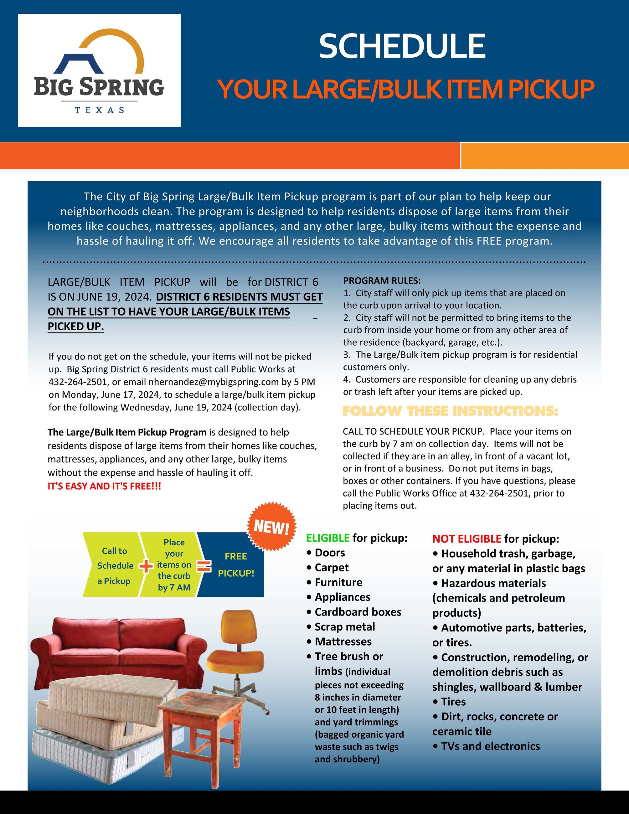 Large Bulk Item Pickup JUNE 2024